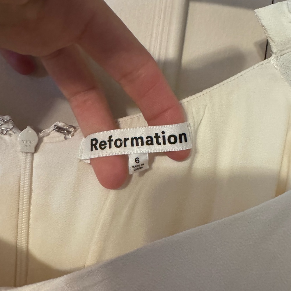 Reformation Butterfly Dress in Cream Strapless Off-the-Shoulder - Picture 5 of 9